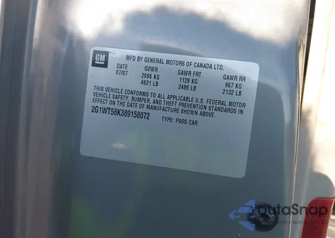 2008 Chevrolet Impala Lt z USA, uszkodzony, nr VIN 2G1WT58K389158072